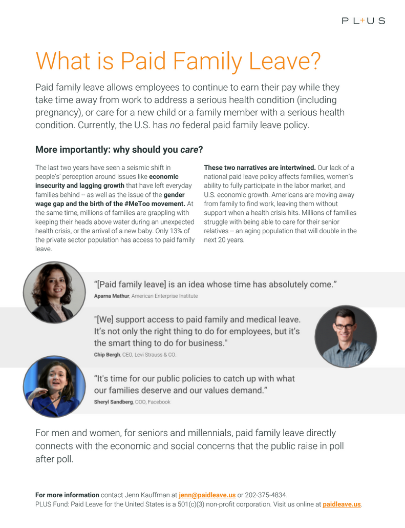 PL+US paid family leave resources and company scorecard
